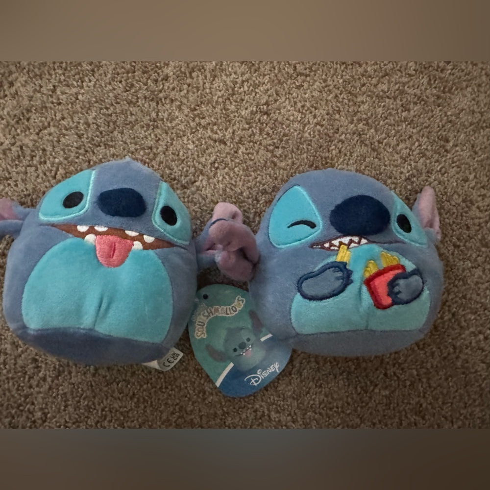 2 piece Original Disney SquishMallows Stitch Stuffed animals Girls toy fries